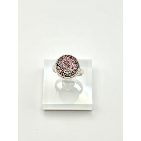 Jewelry - Aurora Opal Encapsulated Leaf Sterling Silver Handmade Ring Size 9.25